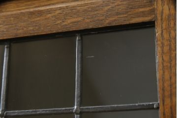 イギリスアンティーク　Minty Oxford(ミンティ オックスフォード)社製　オーク材　クラシカルな佇まいが魅力!!ステンドグラス入りのスタッキングブックケース(本棚、本箱、キャビネット、収納棚、戸棚)(R-063182)