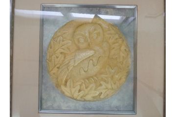 金工家　海野建夫　木陰　彫金　ブロンズ　レリーフ(額装)(R-063186)