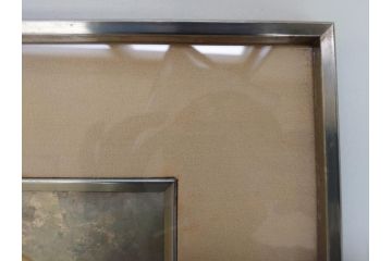 金工家　海野建夫　木陰　彫金　ブロンズ　レリーフ(額装)(R-063186)
