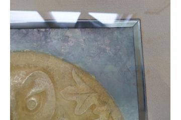 金工家　海野建夫　木陰　彫金　ブロンズ　レリーフ(額装)(R-063186)