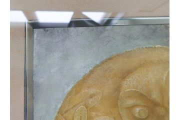 金工家　海野建夫　木陰　彫金　ブロンズ　レリーフ(額装)(R-063186)