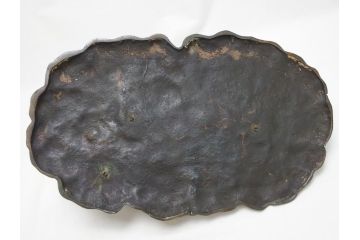 水戸金工　一柳友善作　在銘　銅製　子犬　置物(共箱付き、水戸彫り、水府彫金、一柳友喜、一柳派、ブロンズ、戯れる子犬、三匹)(R-063189)