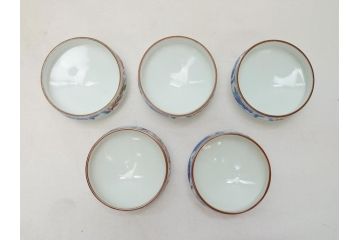 今泉今右衛門　色絵　染付　色鍋島　5.6寸(17cm)小鉢　2.7寸(8.3cm)向付　各5枚セット(共箱なし、五寸六分、二寸七分、中皿、小皿、深皿、和皿、和食器)(R-063192)