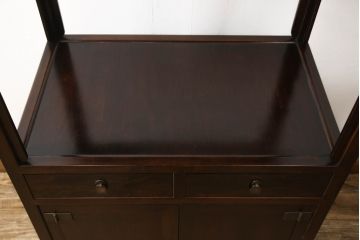 中古　美品　松本民芸家具　132型　和モダンなお部屋づくりにおすすめの朝鮮棚(茶棚、飾り棚、戸棚、収納棚)(定価約55万円)(R-063196)