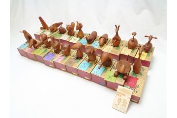 ROYAL PET(ロイヤルペット) WOOD ANIMAL(ウッドアニマル)　千趣会　可愛らしいディスプレイが叶う動物20体セット(ベルメゾン、欧風、北欧、デンマーク、木製人形、おもちゃ、オブジェ、置物、インテリア雑貨)(R-063202)