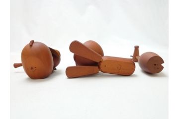 ROYAL PET(ロイヤルペット) WOOD ANIMAL(ウッドアニマル)　千趣会　可愛らしいディスプレイが叶う動物20体セット(ベルメゾン、欧風、北欧、デンマーク、木製人形、おもちゃ、オブジェ、置物、インテリア雑貨)(R-063202)