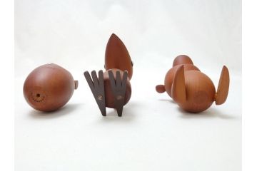 ROYAL PET(ロイヤルペット) WOOD ANIMAL(ウッドアニマル)　千趣会　可愛らしいディスプレイが叶う動物20体セット(ベルメゾン、欧風、北欧、デンマーク、木製人形、おもちゃ、オブジェ、置物、インテリア雑貨)(R-063202)