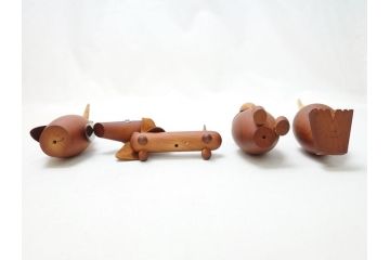 ROYAL PET(ロイヤルペット) WOOD ANIMAL(ウッドアニマル)　千趣会　可愛らしいディスプレイが叶う動物20体セット(ベルメゾン、欧風、北欧、デンマーク、木製人形、おもちゃ、オブジェ、置物、インテリア雑貨)(R-063202)
