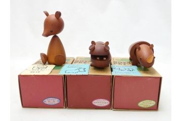 ROYAL PET(ロイヤルペット) WOOD ANIMAL(ウッドアニマル)　千趣会　可愛らしいディスプレイが叶う動物20体セット(ベルメゾン、欧風、北欧、デンマーク、木製人形、おもちゃ、オブジェ、置物、インテリア雑貨)(R-063202)