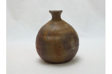 備前焼　金重道明　伊部　扁壷徳利(共箱付き、和食器)(R-063206)