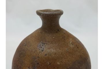 備前焼　金重道明　伊部　扁壷徳利(共箱付き、和食器)(R-063206)