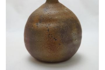 備前焼　金重道明　伊部　扁壷徳利(共箱付き、和食器)(R-063206)