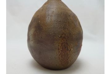 備前焼　金重道明　伊部　扁壷徳利(共箱付き、和食器)(R-063206)
