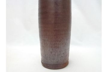 備前　人間国宝　藤原雄　花入(共箱付き、花瓶、花器、花生)(R-063207)
