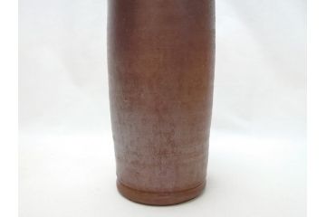 備前　人間国宝　藤原雄　花入(共箱付き、花瓶、花器、花生)(R-063207)