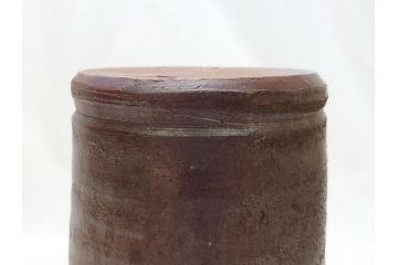 備前　人間国宝　藤原雄　花入(共箱付き、花瓶、花器、花生)(R-063207)