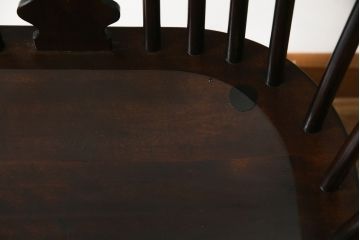 中古　松本民芸家具　#44A型　シックな色合いとクラシカルな佇まいが魅力のウィンザーチェア(ウインザーチェア、アームチェア、板座チェア、ダイニングチェア、椅子、イス)(定価約20万円)(R-063209)
