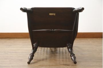 中古　松本民芸家具　#44A型　シックな色合いとクラシカルな佇まいが魅力のウィンザーチェア(ウインザーチェア、アームチェア、板座チェア、ダイニングチェア、椅子、イス)(定価約20万円)(R-063209)