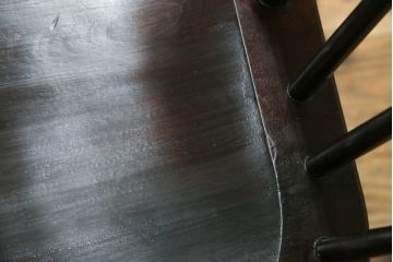 中古　松本民芸家具　#44A型　シックな色合いとクラシカルな佇まいが魅力のウィンザーチェア(ウインザーチェア、アームチェア、板座チェア、ダイニングチェア、椅子、イス)(定価約20万円)(R-063210)