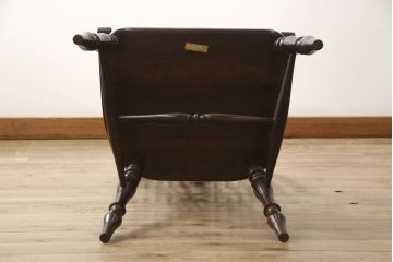 中古　松本民芸家具　#44A型　シックな色合いとクラシカルな佇まいが魅力のウィンザーチェア(ウインザーチェア、アームチェア、板座チェア、ダイニングチェア、椅子、イス)(定価約20万円)(R-063211)