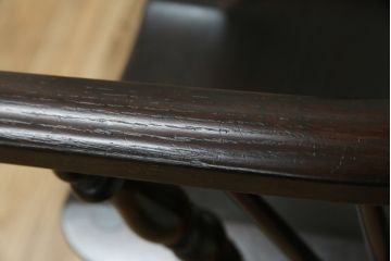 中古　松本民芸家具　#44A型　シックな色合いとクラシカルな佇まいが魅力のウィンザーチェア(ウインザーチェア、アームチェア、板座チェア、ダイニングチェア、椅子、イス)(定価約20万円)(R-063212)