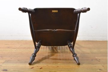 中古　松本民芸家具　#44A型　シックな色合いとクラシカルな佇まいが魅力のウィンザーチェア(ウインザーチェア、アームチェア、板座チェア、ダイニングチェア、椅子、イス)(定価約20万円)(R-063212)