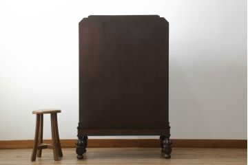 イギリスアンティーク　希少!　美品　オーク材　重厚な佇まいが魅力的なサーバーキャビネット(サイドボード、戸棚、収納棚)(R-063215)