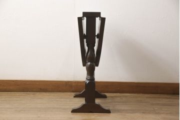 中古　美品　松本民芸家具　脚のデザインがシックな#13型T・Fバタフライ卓(バタフライテーブル、サイドテーブル、ラウンドテーブル、丸テーブル、ドロップリーフテーブル、カフェテーブル、コーヒーテーブル)(定価約18万円)(R-063216)