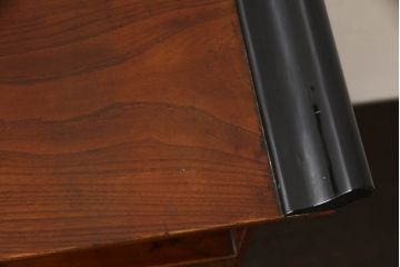和製アンティーク　美品　総欅(ケヤキ)材　前面玉杢　総漆塗り　はっきりとした杢目が目を引く庄内小引き出し(小物収納、卓上収納)(R-063218)