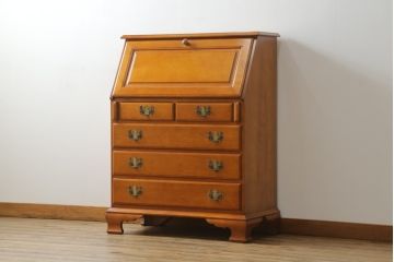 中古　美品　横浜クラシック家具　ダニエル(Daniel)　アーリーアメリカン　気品漂うライティングビューロー(ワークデスク、机、在宅ワーク、在宅用チェスト)(R-063219)