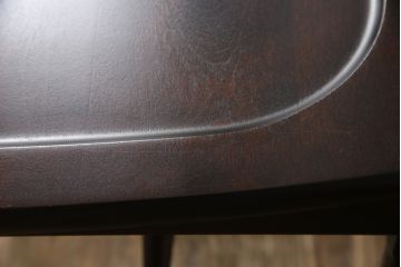 中古　北海道民芸家具　HM686　ゆるりと曲線を描くフォルムが魅力的なダイニングチェア(イス、椅子、板座チェア)(定価約4万円)(R-063222)