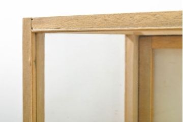 和製アンティーク　卓上　シンプルなデザインで取り入れやすい木枠ガラスケース(ショーケース、陳列棚、店舗什器、コレクションケース)(R-063233)