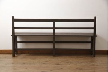 和製アンティーク　素朴な雰囲気が魅力的なベンチ(長椅子、板座チェア、長イス)(R-063234)