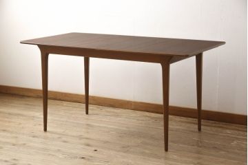 ビンテージ家具　A.H McINTOSH(マッキントッシュ)　チーク材　シンプルで洗練された佇まいのエクステンションテーブル(ダイニングテーブル、4人掛け、6人掛け、ヴィンテージ)(R-063248)
