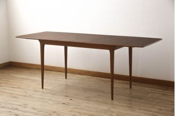 ビンテージ家具　A.H McINTOSH(マッキントッシュ)　チーク材　シンプルで洗練された佇まいのエクステンションテーブル(ダイニングテーブル、4人掛け、6人掛け、ヴィンテージ)(R-063248)