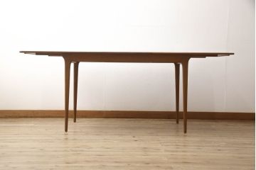 ビンテージ家具　A.H McINTOSH(マッキントッシュ)　チーク材　シンプルで洗練された佇まいのエクステンションテーブル(ダイニングテーブル、4人掛け、6人掛け、ヴィンテージ)(R-063248)