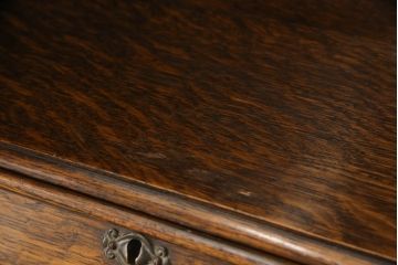 イギリスアンティーク　上手物!　オーク材　デスクとキャビネットが一体となった便利なサイドバイサイド(ライティングビューロー、ブックケース、机、収納棚、戸棚、在宅ワーク、在宅用)(R-063252)