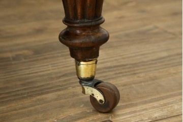 イギリスアンティーク　マホガニー材　イエローカラーのファブリックが空間を華やかに彩るサロンチェア　(R-063254)