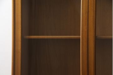 イギリスビンテージ　nathan社(ネイサン)　チーク材　見せる収納を楽しめるキャビネット(ウォールユニット、食器棚、収納棚、飾り棚、ヴィンテージ、北欧)(R-063258)