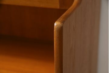 イギリスビンテージ　nathan社(ネイサン)　チーク材　見せる収納を楽しめるキャビネット(ウォールユニット、食器棚、収納棚、飾り棚、ヴィンテージ、北欧)(R-063258)