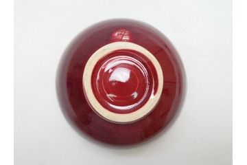 韓国人間国宝　申相浩　松南　李方子　楽善齋　辰砂茶碗(二重箱付き、抹茶茶碗)(R-063262)