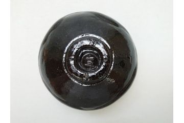 十代　大樋長左衛門　黒茶碗(大樋年郎作)　約13cm　4.3寸(共箱付き、和食器、茶道具、茶器、四寸三分)(R-063263)