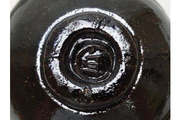 十代　大樋長左衛門　黒茶碗(大樋年郎作)　約13cm　4.3寸(共箱付き、和食器、茶道具、茶器、四寸三分)(R-063263)