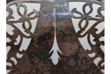 宮本商行　MIYAMOTO-SHOKO　純銀製　STERLINGSILVER　透飾貝脚　コンポート　540g　繊細な装飾がテーブルに華やぎをもたらす菓子器(皿)(R-063270)