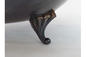 宮本商行　MIYAMOTO-SHOKO　純銀製　STERLINGSILVER　透飾貝脚　コンポート　540g　繊細な装飾がテーブルに華やぎをもたらす菓子器(皿)(R-063270)
