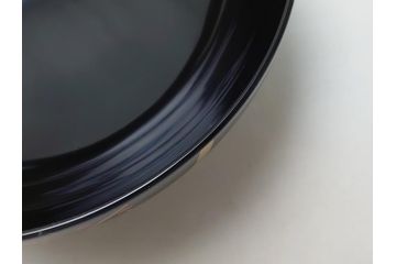 松竹梅文　蒔絵　木製　吸物椀5客セット(共箱付き、和食器、漆器、黒漆、お椀)(R-063273)