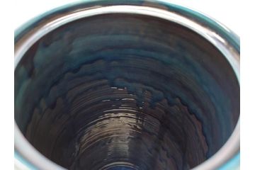 佐賀県指定重要無形文化財　釉裏金彩　小野珀子　繊細な技法が光る水指(共箱付き、花瓶、花入、花器)(R-063275)