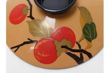 大正〜昭和初期　柿蒔絵　宮内庁御用達　平安堂　山田漆器店　輪島塗　白塗　吸物椀10客セット(共箱付き、和食器)(R-063276)