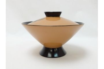 大正〜昭和初期　柿蒔絵　宮内庁御用達　平安堂　山田漆器店　輪島塗　白塗　吸物椀10客セット(共箱付き、和食器)(R-063276)