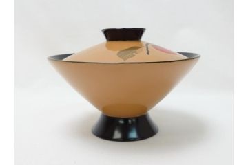 大正〜昭和初期　柿蒔絵　宮内庁御用達　平安堂　山田漆器店　輪島塗　白塗　吸物椀10客セット(共箱付き、和食器)(R-063276)